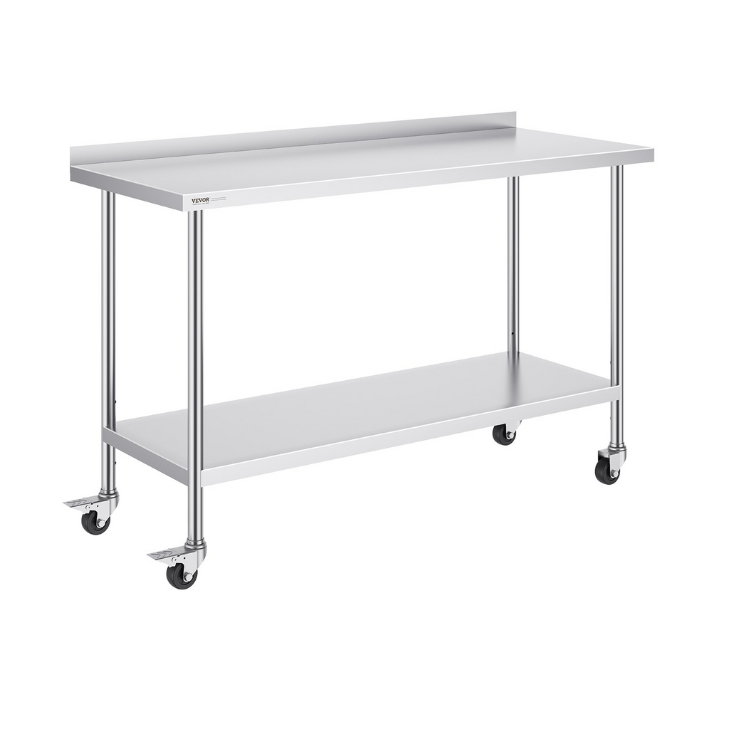 Mesa de trabajo de acero inoxidable VEVOR de 24 x 60 x 40 pulgadas