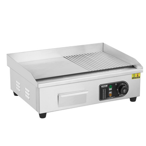 Plancha eléctrica comercial 1600 W temperatura ajustable de 122 ℉ a 572 ℉ 21,26 x 11,81 x 0,39