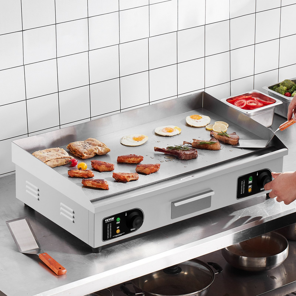 Plancha eléctrica comercial 2800 W temperatura ajustable de 122 ℉ a 572 ℉ 28,74 x 15,75 x 0,39 pulgadas