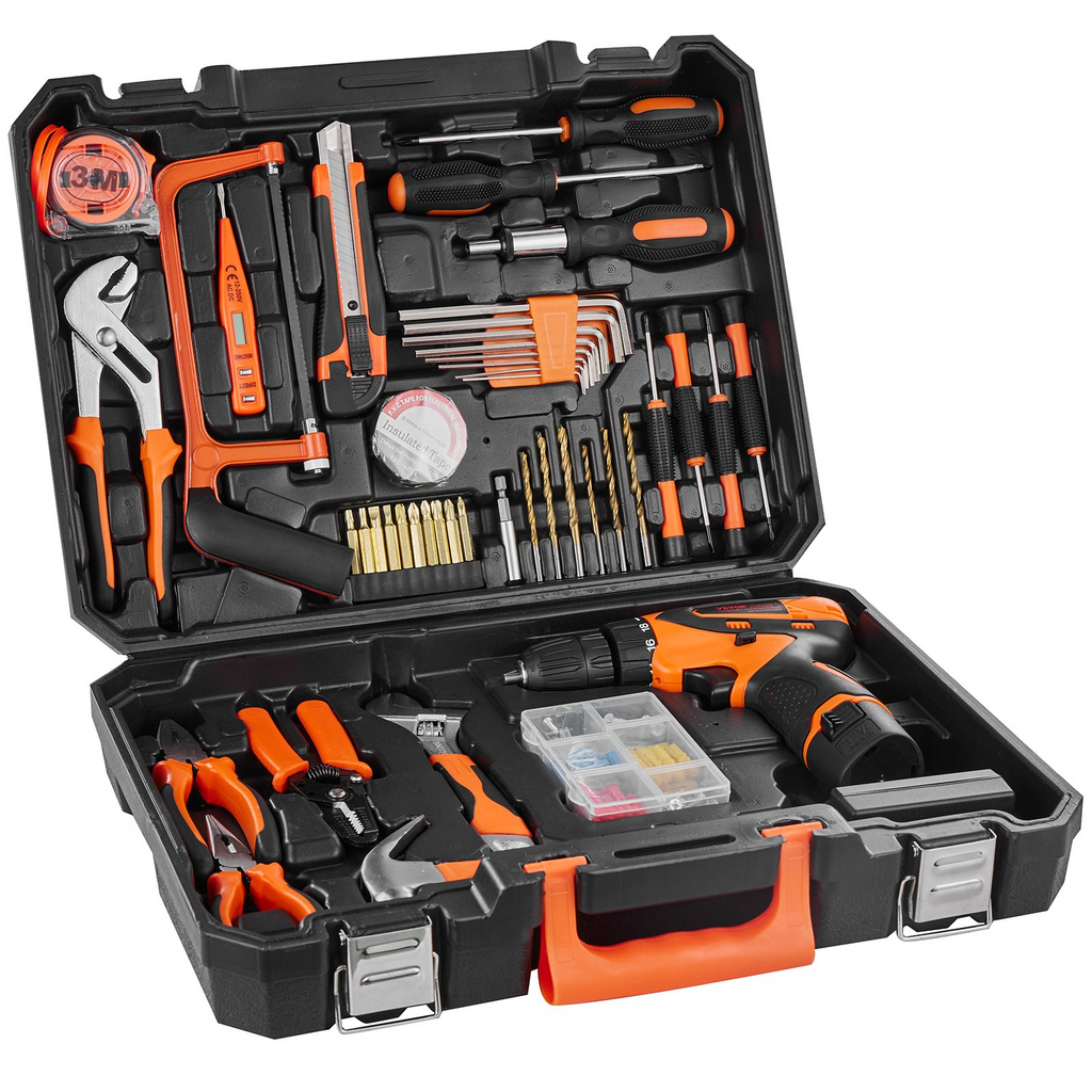 VEVOR Kit de herramientas de 146 piezas con taladro eléctrico y estuche de almacenamiento