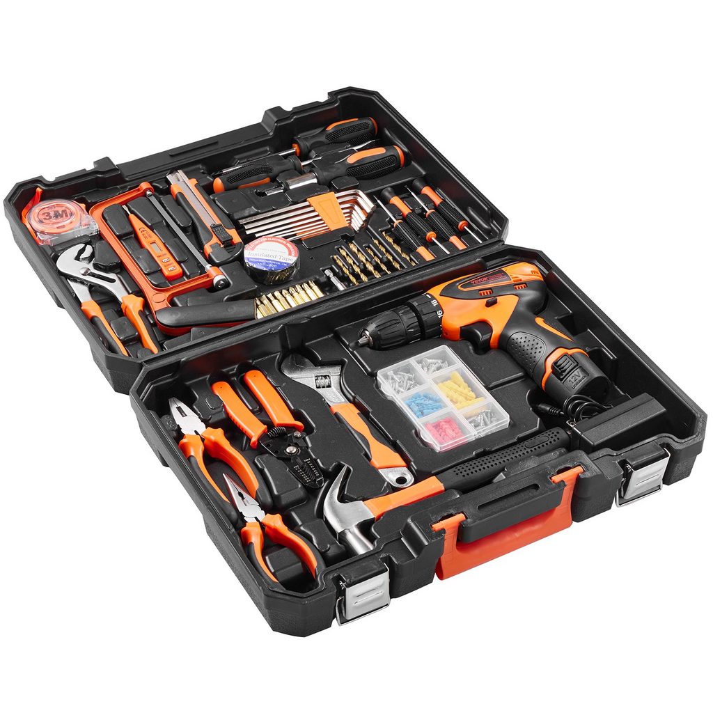 VEVOR Kit de herramientas de 146 piezas con taladro eléctrico y estuche de almacenamiento