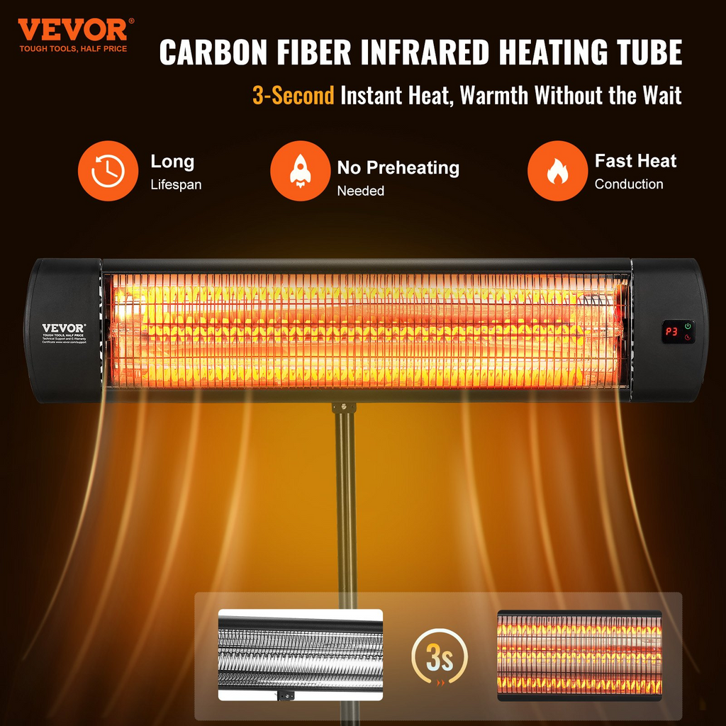 Calentador infrarrojo VEVOR de 1500 W