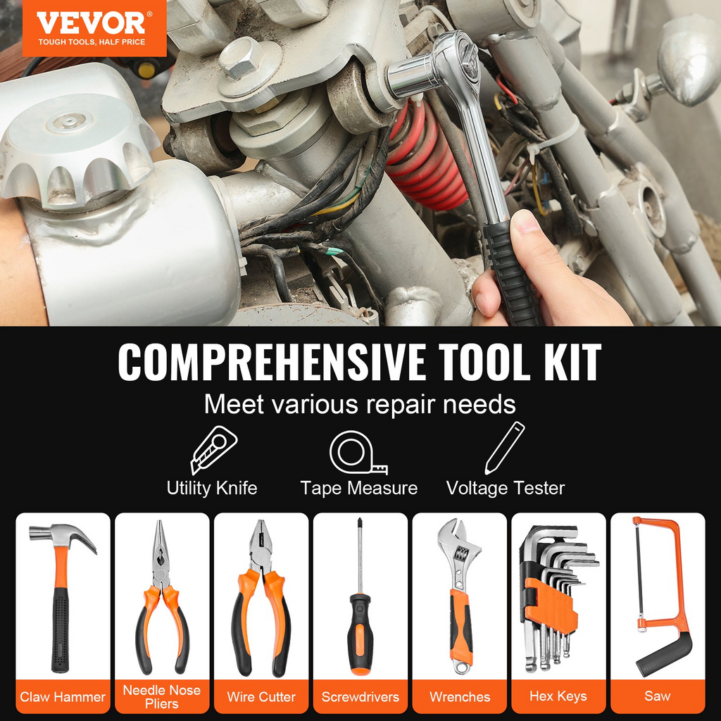 VEVOR Kit de herramientas de 216 piezas con estuche de almacenamiento