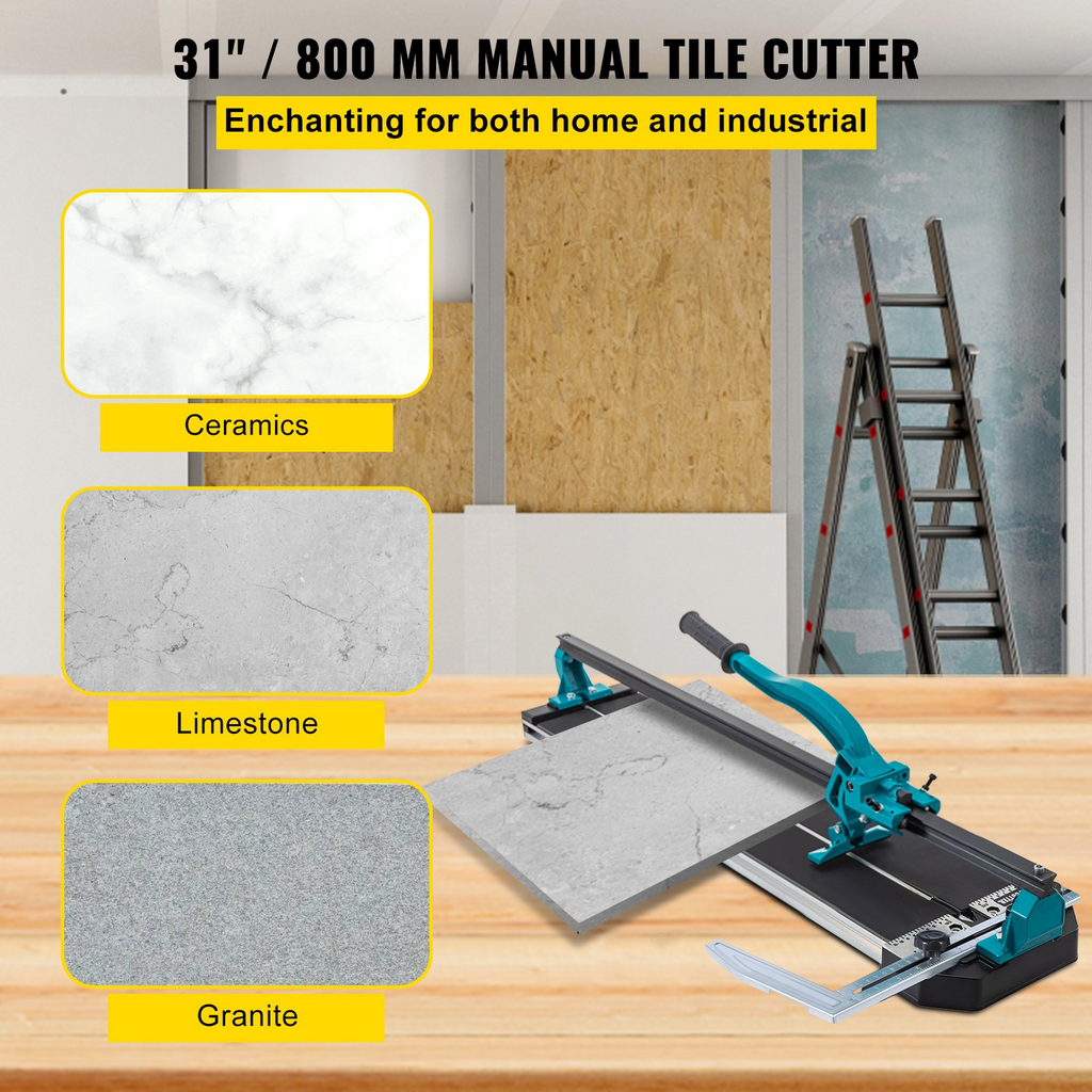 Cortadora de azulejos VEVOR de 31 pulgadas manual de un solo riel con posicionamiento láser preciso
