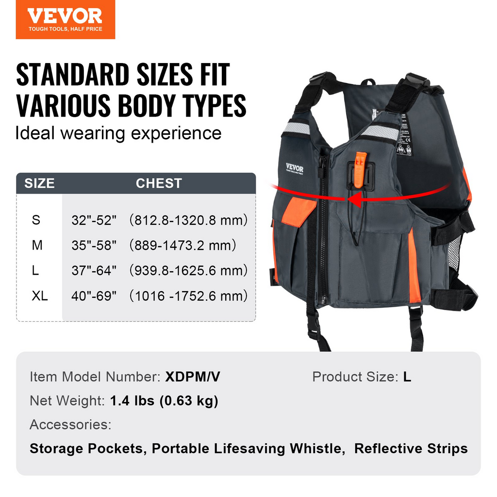 Chaleco salvavidas para deportes acuáticos VEVOR PFD 96N