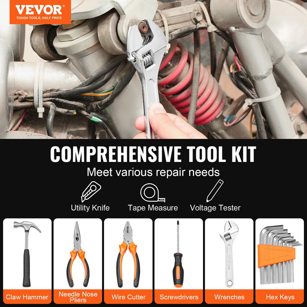 VEVOR Kit de herramientas de 132 piezas con estuche de almacenamiento