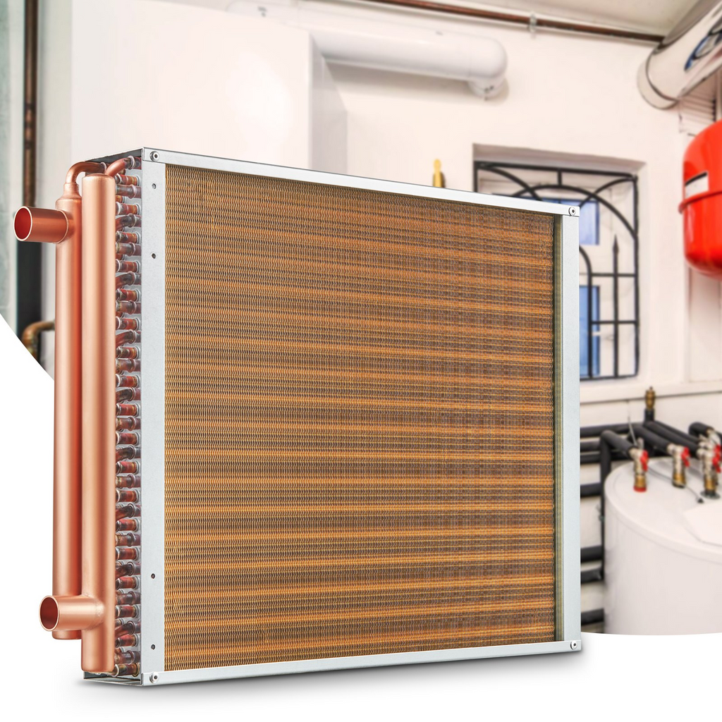 Intercambiador de calor VEVOR de agua a aire 18" x 20" con 3 filas de puertos de cobre de 3/8"
