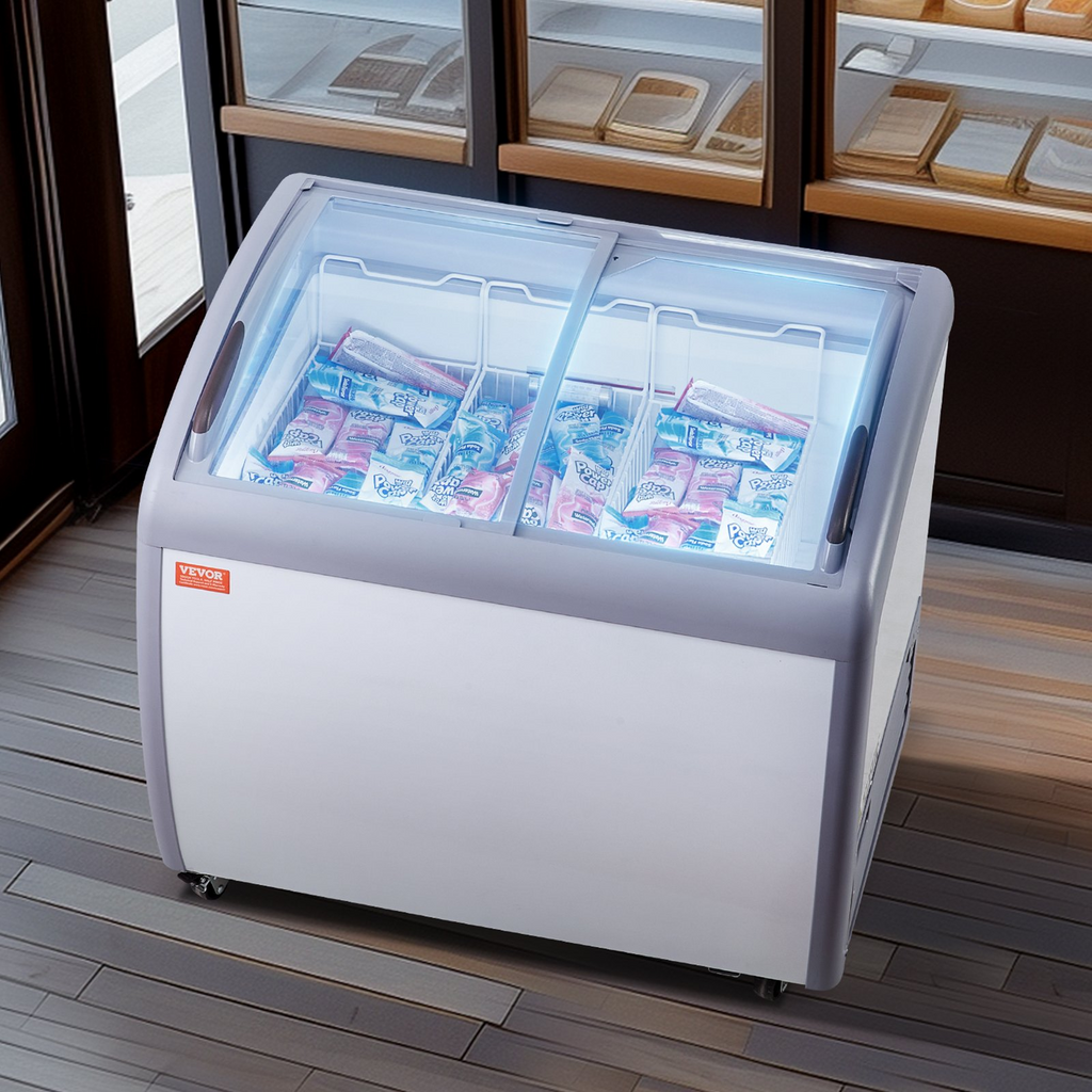 Vitrina comercial para helados VEVOR de 9,3 pies cúbicos 2 puertas