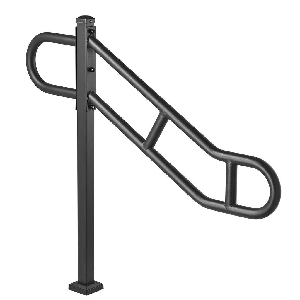 Pasamanos de poste único VEVOR para exteriores, pasamanos de escalera de 1 a 3 escalones de 40,5" para montaje en suelo