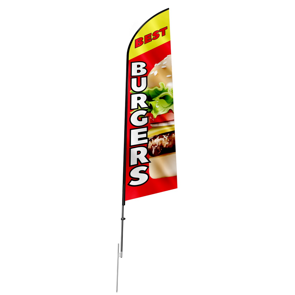 Kit de banderas de plumas para publicidad de restaurantes de hamburguesas VEVOR  de 16,3 pies