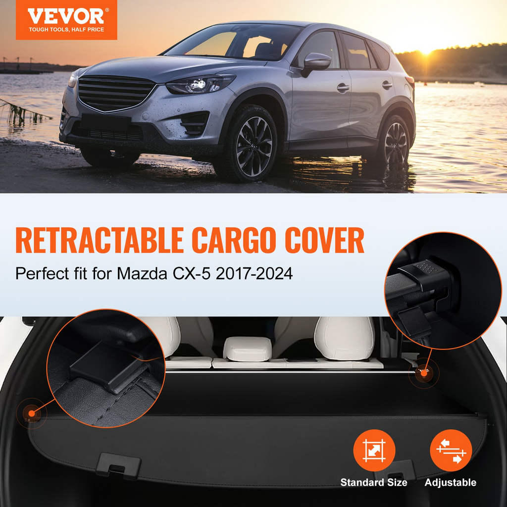 Cubierta de carga retráctil VEVOR para Mazda CX-5 2017-2024