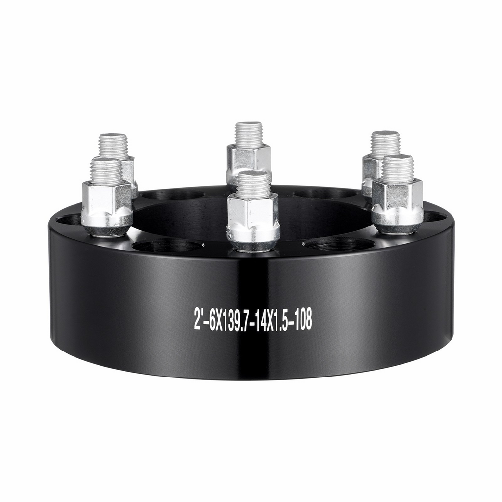 Espaciadores de rueda VEVOR de 2" 6" x 5,5" Adaptadores de rueda Espaciador forjado de 6 espárragos 4 piezas Negro