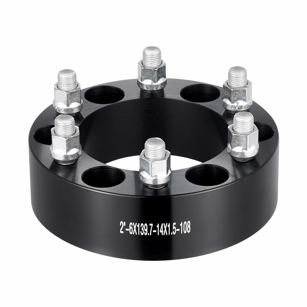 Espaciadores de rueda VEVOR de 2" 6" x 5,5" Adaptadores de rueda Espaciador forjado de 6 espárragos 4 piezas Negro