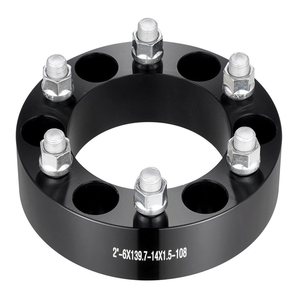 Espaciadores de rueda VEVOR de 2" 6" x 5,5" Adaptadores de rueda Espaciador forjado de 6 espárragos 4 piezas Negro