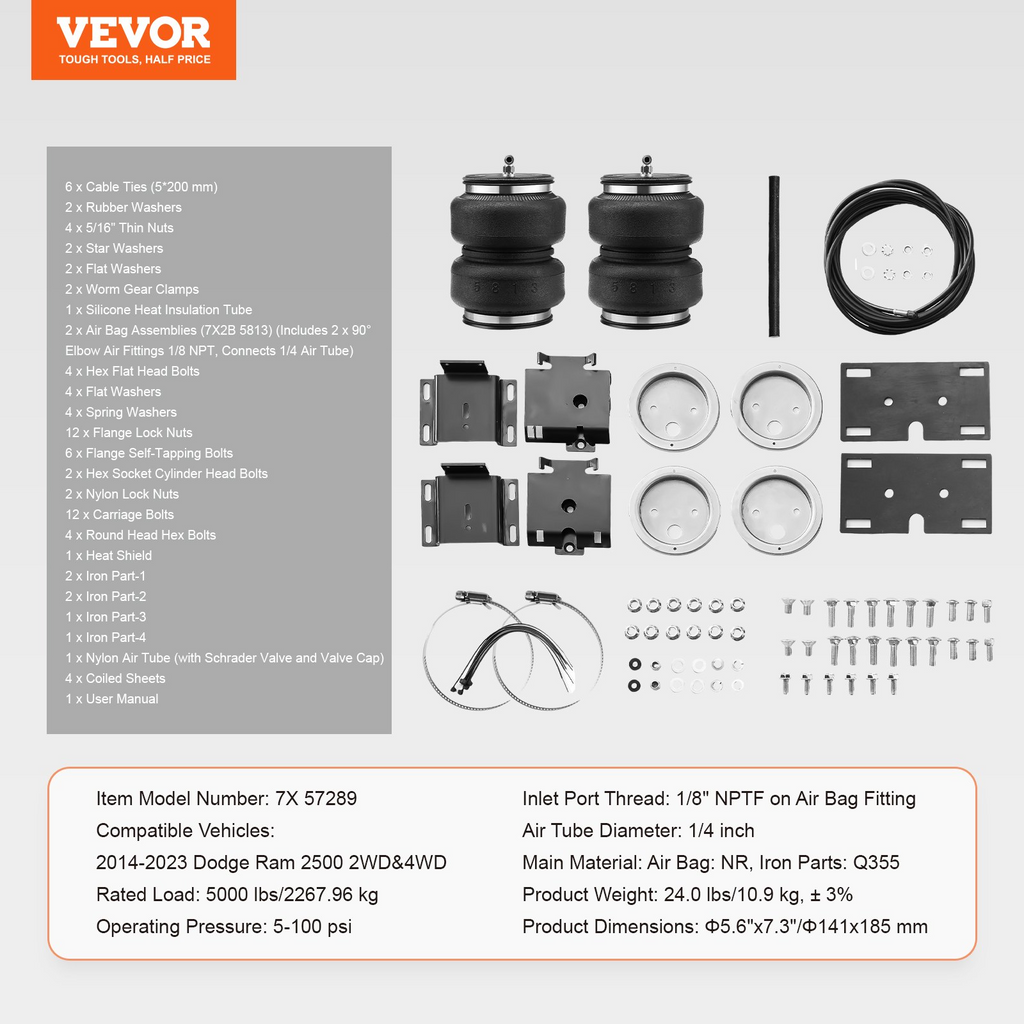 Kit de suspensión con bolsa de aire VEVOR