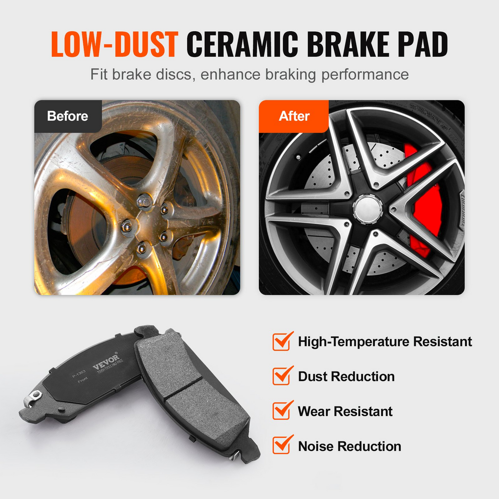 Kit de pastillas de freno delanteras y traseras ranuradas y perforadas VEVOR para Chevy Silverado GMC
