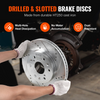 Kit de pastillas de freno delanteras y traseras ranuradas y perforadas VEVOR para Chevy Silverado GMC