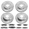 Kit de pastillas de freno delanteras y traseras ranuradas y perforadas VEVOR para Chevy Silverado GMC