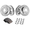 Kit de pastillas de freno delanteras y traseras ranuradas y perforadas VEVOR para Chevy Silverado GMC