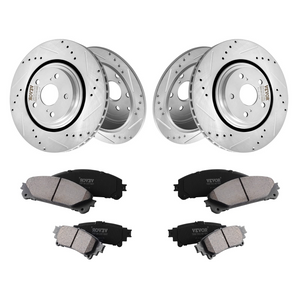 Pastillas de freno delanteras y traseras ranuradas y perforadas VEVOR