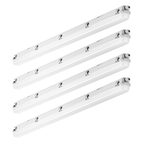 VEVOR 4 piezas de luz LED hermética de 4 pies 60 W/50 W/40 W seleccionable 5400/6400/7400 lm