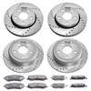 Kit de pastillas de freno delanteras y traseras ranuradas y perforadas VEVOR para Jeep Wrangler 07-2017