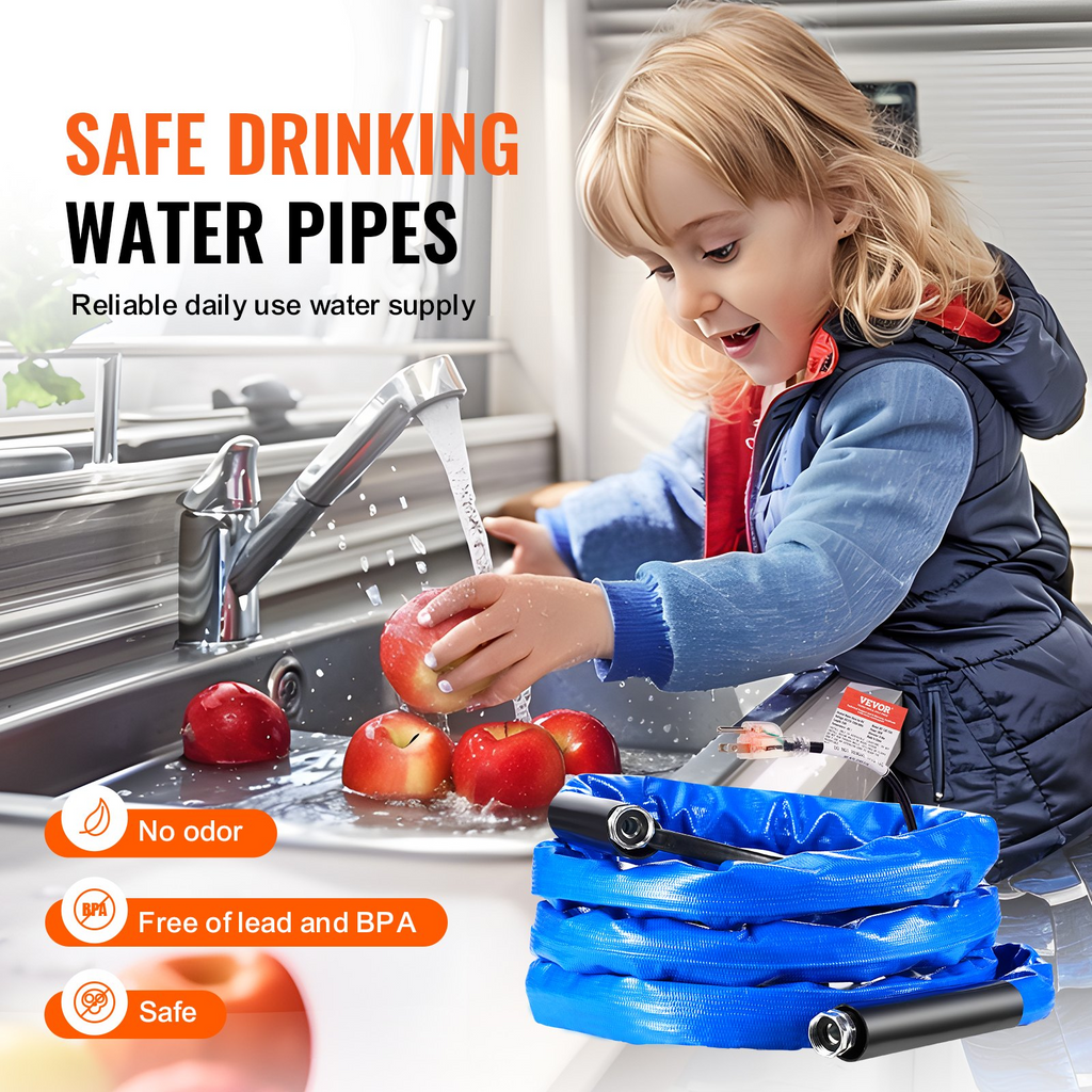 Manguera de agua caliente VEVOR de 15 pies para RV manguera de agua potable calentada anticongelante de -45 ℉