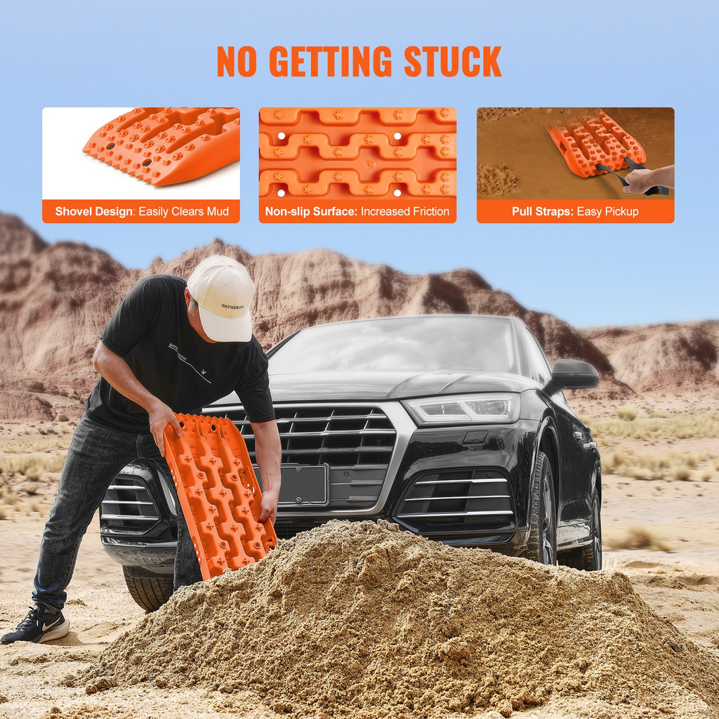 VEVOR 2 piezas de tablas de tracción con PP para barro nieve arena bolsa de almacenamiento corta naranja