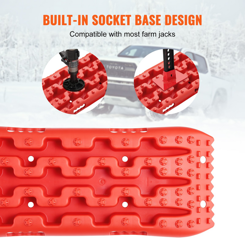 VEVOR 2 piezas de tablas de tracción con PP para barro nieve arena bolsa de almacenamiento corta roja