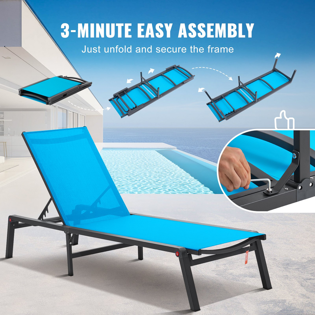 VEVOR Sillón de exterior para patio ajustable 5 posiciones