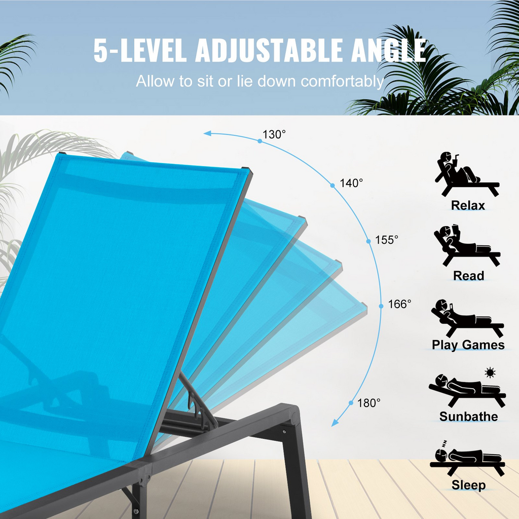 VEVOR Sillón de exterior para patio ajustable 5 posiciones