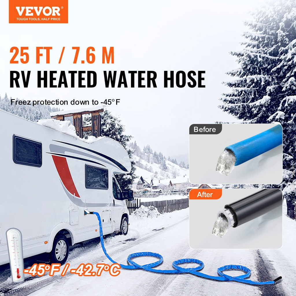 Manguera de agua caliente VEVOR de 25 pies para RV de -45 ℉  1