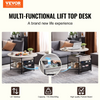 Mesa de centro elevable VEVOR de 35,3" redonda con cajones de almacenamiento, compartimentos ocultos y estante abierto para sala de estar,