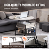 Mesa de centro elevable VEVOR de 35,3" redonda con cajones de almacenamiento, compartimentos ocultos y estante abierto para sala de estar,