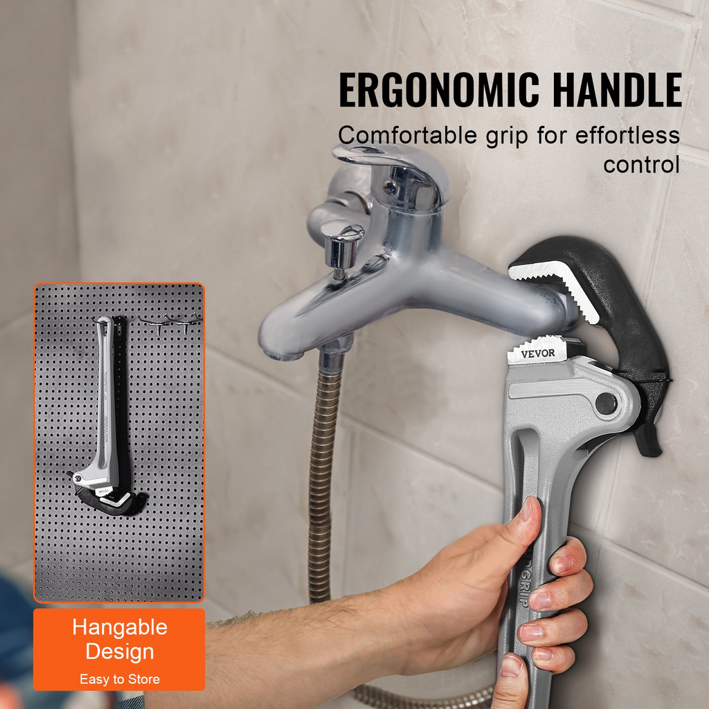 Llave de tubo recta de aluminio VEVOR de 18 pulgadas con ajuste automático de mordaza 60CRV