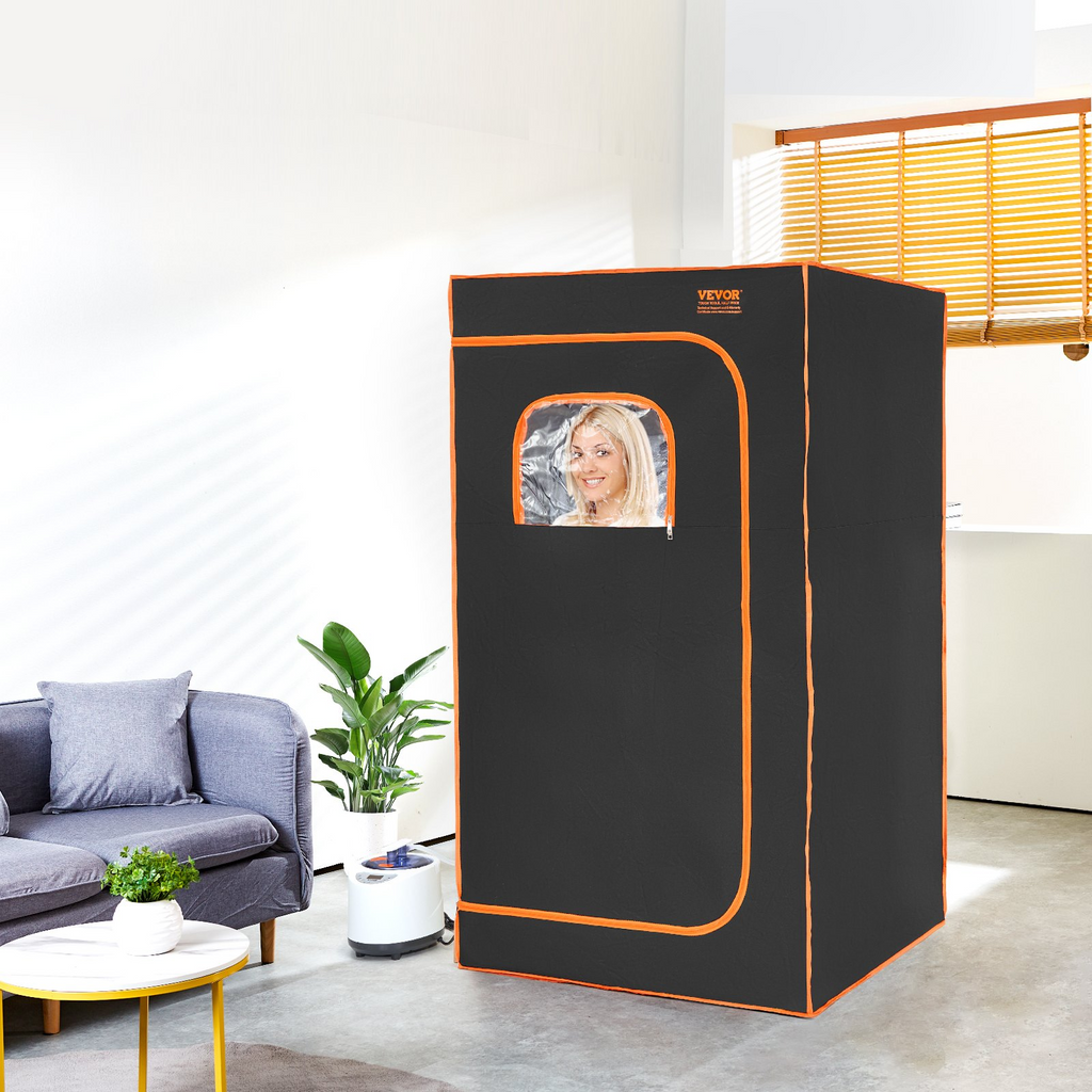 Tienda de sauna de vapor portátil VEVOR de tamaño completo de 1200 W con silla