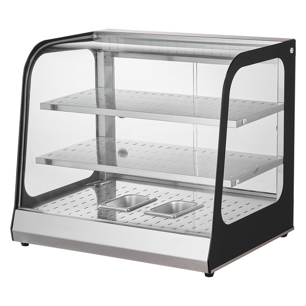 Vitrina para pizza con encimera y calentador de alimentos comercial de 2 niveles VEVOR con pinzas