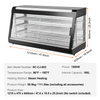 Vitrina para pizza con luz para mostrador con calentador de alimentos comercial de 3 niveles VEVOR