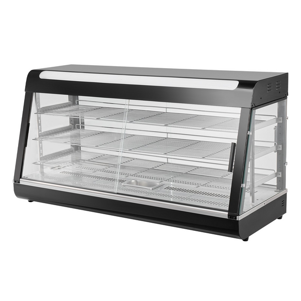Vitrina para pizza con luz para mostrador con calentador de alimentos comercial de 3 niveles VEVOR