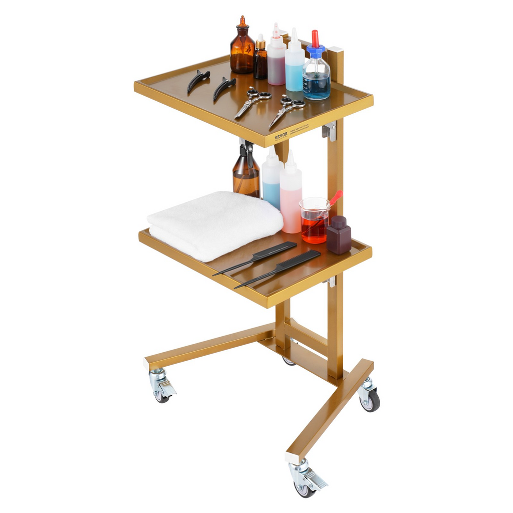 Carro de laboratorio acero inoxidable 2 niveles VEVOR 2 bandejas 4 ruedas