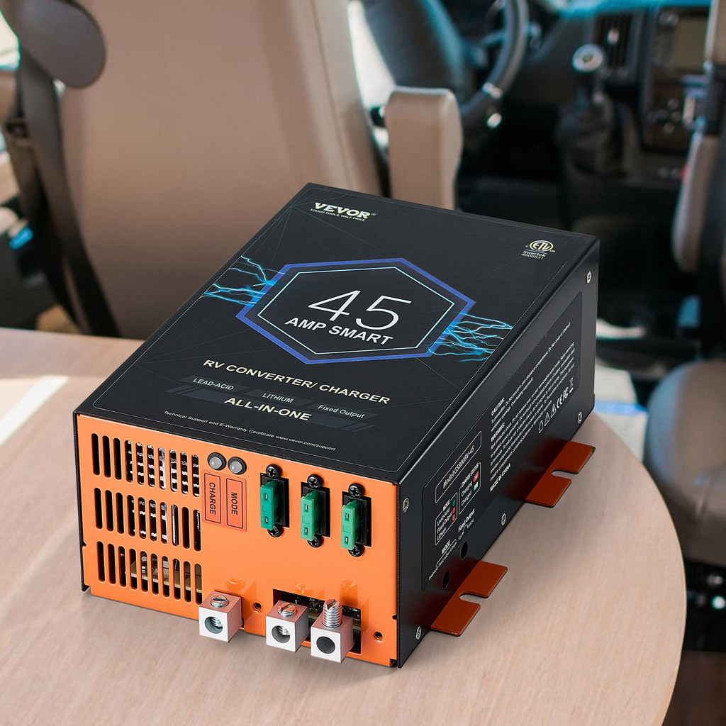 Convertidor de potencia para vehículos recreativos VEVOR de 45 amperios 110 V CA a 12 V CC cargador de batería