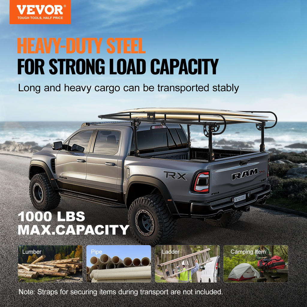 Portaequipajes para camioneta VEVOR con capacidad para 1000 libras