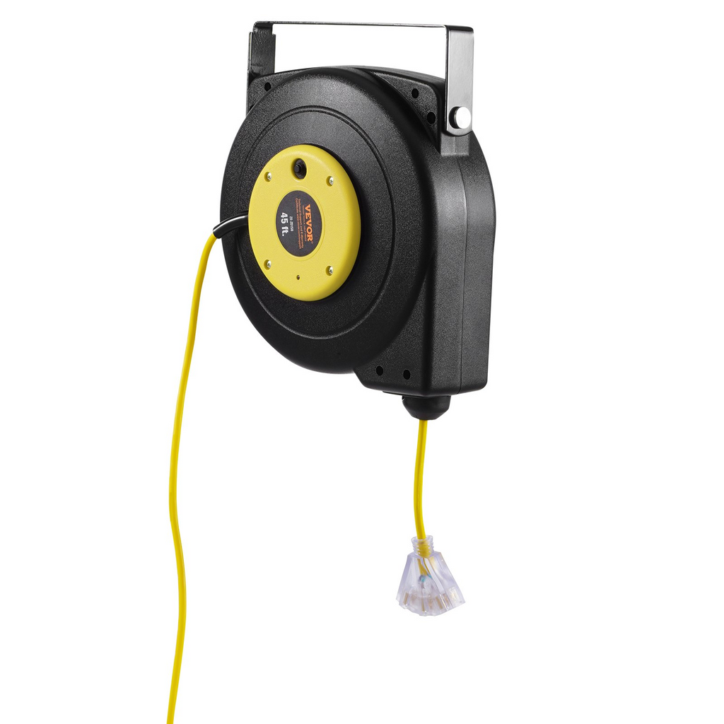 Carrete de cable de extensión retráctil 45 pies 12 AWG/3C