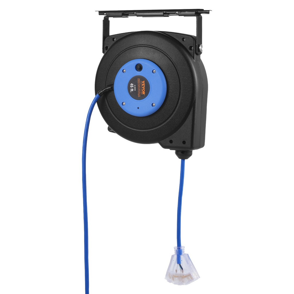 Carrete de cable de extensión retráctil 45 pies 12 AWG/3C SJTOW