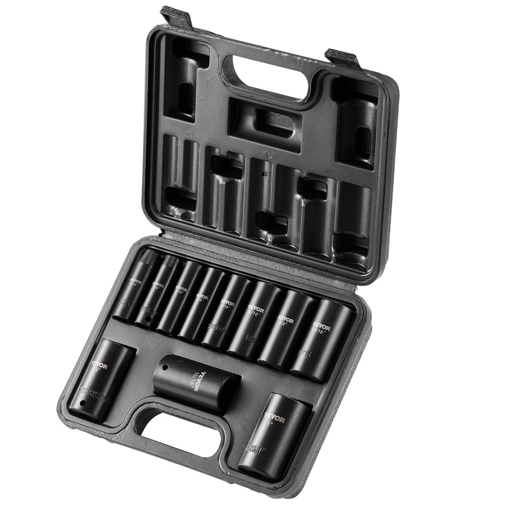 Juego de vasos de impacto VEVOR 11 piezas 6 puntas 3/8 pulgadas con trinquete