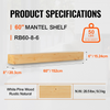 Repisa de chimenea flotante de madera VEVOR de 60" natural