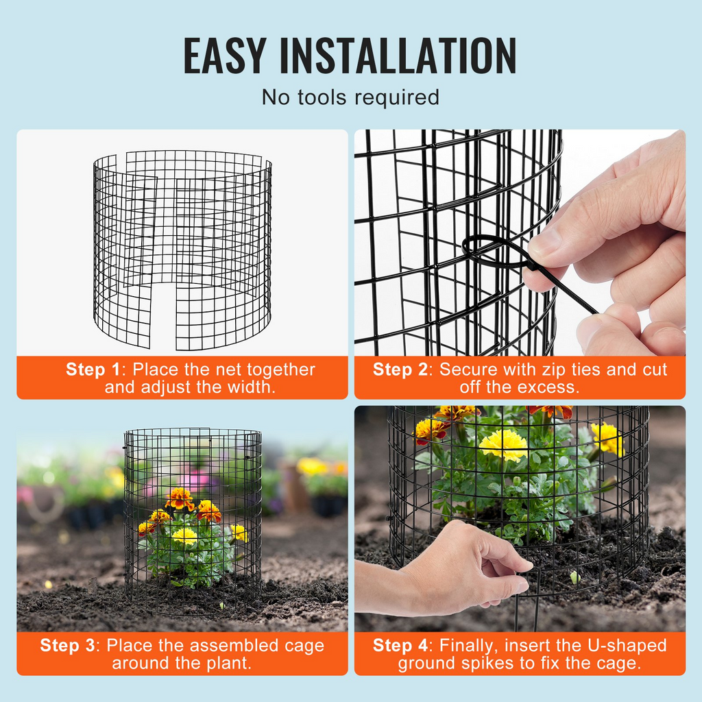 VEVOR - Paquete de 6 protectores de plantas de animales de 12,6'' de diámetro x 14'' de alto