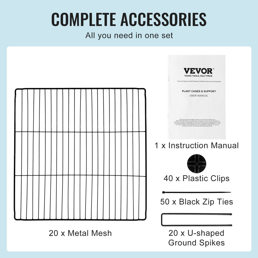 VEVOR - Paquete de 5 protectores de plantas de animales de 15,35 x 15,35