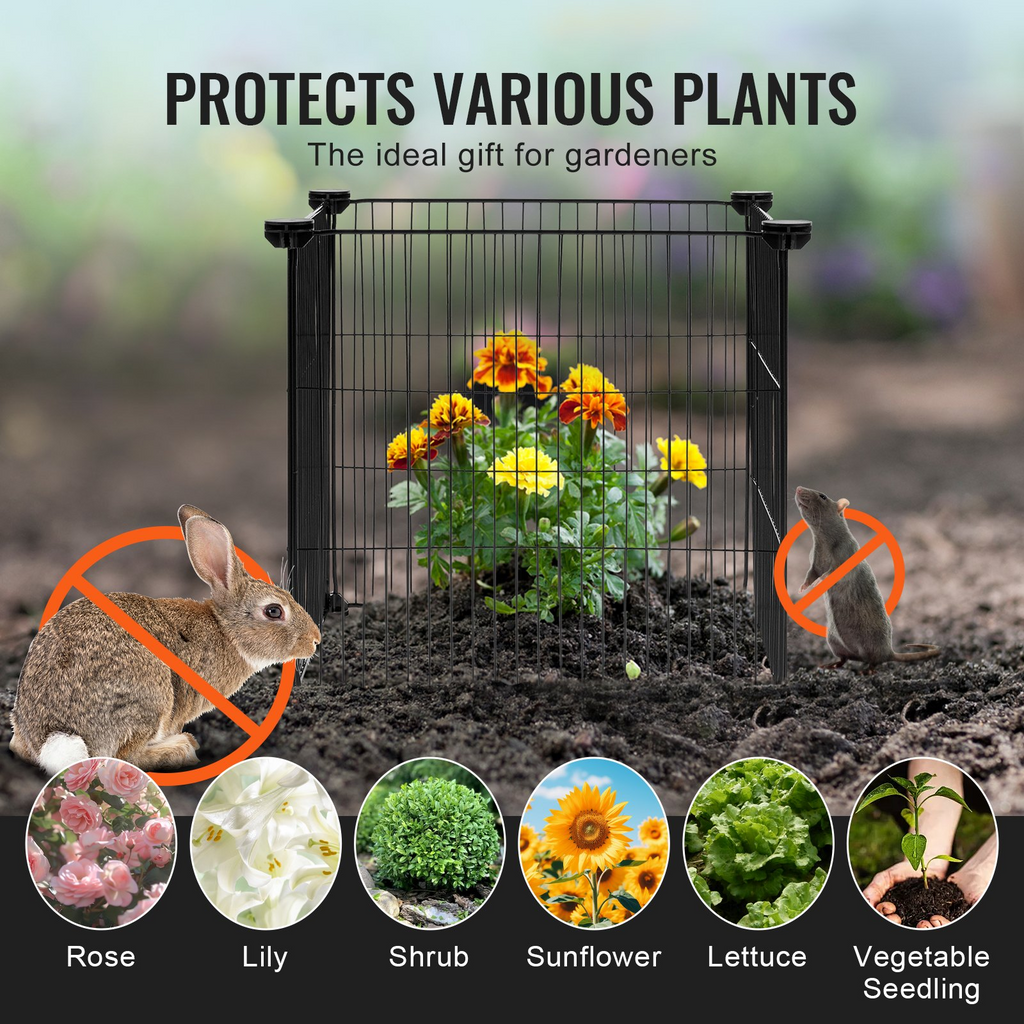 VEVOR - Paquete de 5 protectores de plantas de animales de 15,35 x 15,35