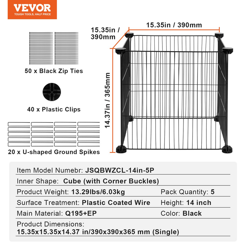VEVOR - Paquete de 5 protectores de plantas de animales de 15,35 x 15,35